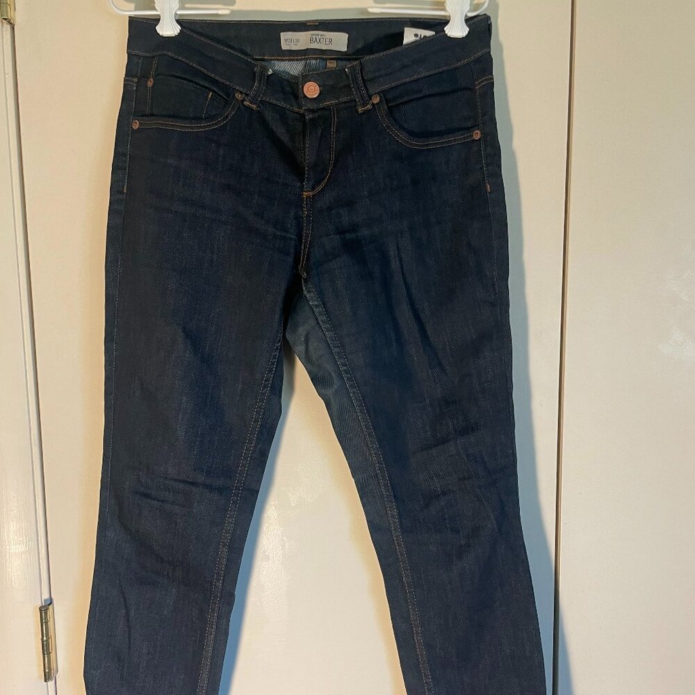 Baxter Topshop Moto Skinny Dark Wash Blue Jeans W28 X L30